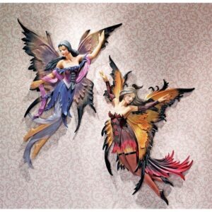 Design Toscano CL94919 6 Inch Set of Rowan and Willow Fairy Plaques