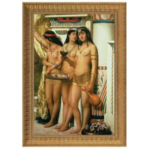 Design Toscano DA1024 33 1/2 Inch Pharaohs Handmaidens Framed 1882 Canvas Replica Painting - Grande