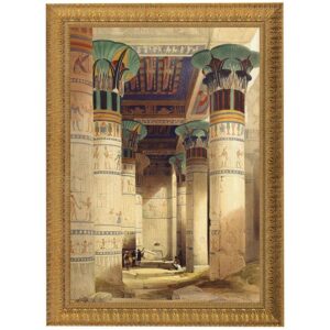 Design Toscano DA1221 16 1/2 Inch Egyptian Grand Portico Philae Framed Canvas Replica Painting - Small