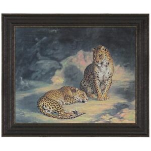 Design Toscano DA1423 33 Inch a Pair of Leopards 1845 Canvas Replica Painting - Large