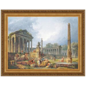 Design Toscano DA1473 36 1/4 Inch Architectural Capriccio with Obelisk Canvas Replica Painting - Large