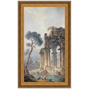 Design Toscano DA1493 27 1/4 Inch The Ruins Near The Water 1779 Canvas Replica Painting - Large