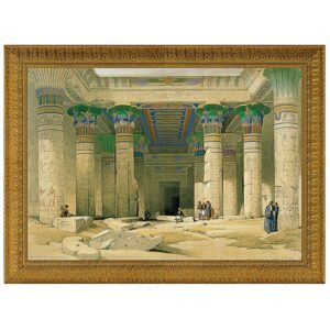 Design Toscano DA1521 19 Inch Grand Portico of The Temple of Philae Framed Canvas Replica Painting - Small