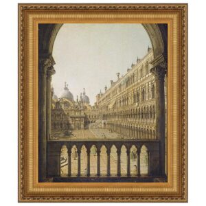 Design Toscano DA1571 18 Inch Interior Court of The Doges Palace Venice 1756 Canvas Replica Painting - Small