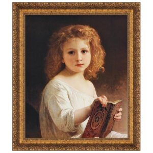 Design Toscano DA1634 35 Inch The Story Book 1877 Framed Canvas Replica Painting - Grande