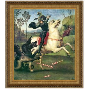 Design Toscano DA1914 38 1/4 Inch Saint George Fighting The Dragon 1505 Canvas Replica Painting - Grande