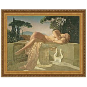 Design Toscano DA2103 41 1/4 Inch Girl in a Basin Framed Canvas Replica Painting - Large