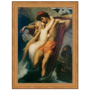 Design Toscano DA2192 22 1/2 Inch The Fisherman and The Syren 1858 Canvas Replica Painting - Medium