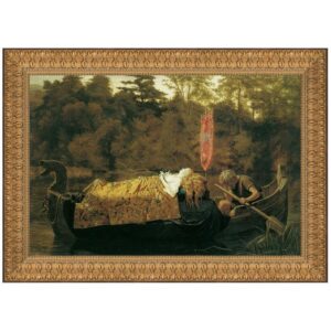 Design Toscano DA2442 28 1/2 Inch Elaine The Lily Maid of Astolat 1870 Canvas Replica Painting - Medium