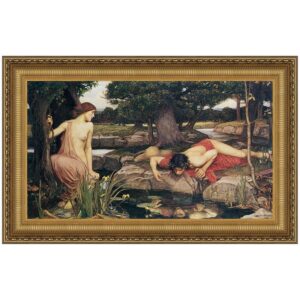 Design Toscano DA2773 39 3/4 Inch Echo and Narcissus 1903 Framed Canvas Replica Painting - Large