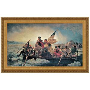 Design Toscano DA2804 49 1/4 Inch Washington Crossing The Delaware 1851 Framed Canvas Replica Painting - Grande