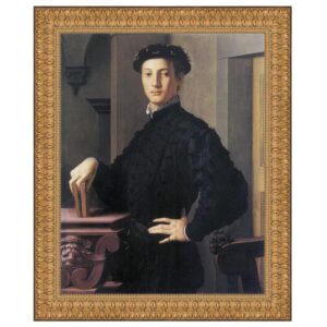 Design Toscano DA2853 33 Inch Portrait of a Young Man 1503 Framed Canvas Replica Painting - Large