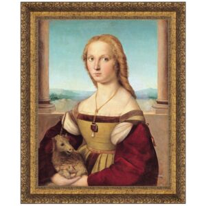 Design Toscano DA2983 30 Inch Young Woman with Unicorn 1506 Canvas Replica Painting - Large