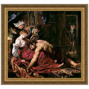 Design Toscano DA3191 17 1/4 Inch Samson and Delilah 1610 Canvas Replica Painting - Small