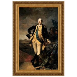 Design Toscano DA3272 20 1/4 Inch George Washington at The Battle of Princeton 1781 Framed Canvas Replica Painting - Medium