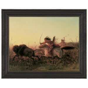 Design Toscano DA3333 36 1/2 Inch Indian Buffalo Hunt 1856 Canvas Replica Painting - Large