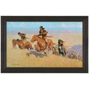 Design Toscano DA3453 39 Inch Buffalo Runners Big Horn Basin 1909 Canvas Replica Painting - Large