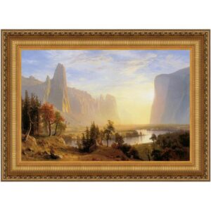 Design Toscano DA3564 48 1/4 Inch Yosemite Valley 1868 Framed Canvas Replica Painting - Grande