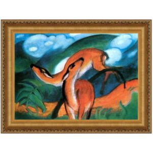 Design Toscano DA3701 16 1/4 Inch Red Deer II 1912 Canvas Replica Painting - Small