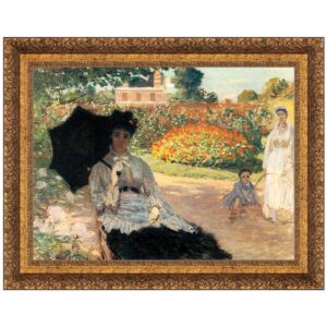 Design Toscano DA3863 37 Inch Camille in The Garden Framed Canvas Replica Painting - Large