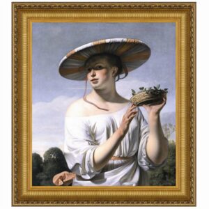 Design Toscano DA4711 21 Inch Girl in a Large Hat 1645 Canvas Replica Painting - Small