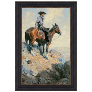 Design Toscano DA4974 32 3/4 Inch Sentinel of The Plains 1906 Canvas Replica Painting - Grande