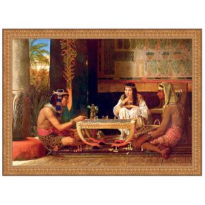 Design Toscano DA5023 50 Inch Egyptian Chess Players 1865 Canvas Replica Painting - Large