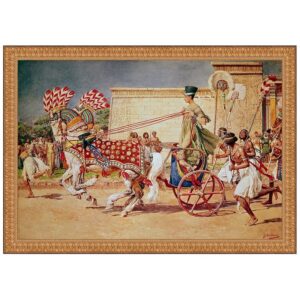 Design Toscano DA5033 42 1/2 Inch Nefertiti in Her Royal Chariot 1930 Canvas Replica Painting - Large