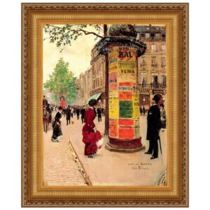 Design Toscano DA5242 24 1/4 Inch Paris Kiosk 1880-84 Canvas Replica Painting - Medium