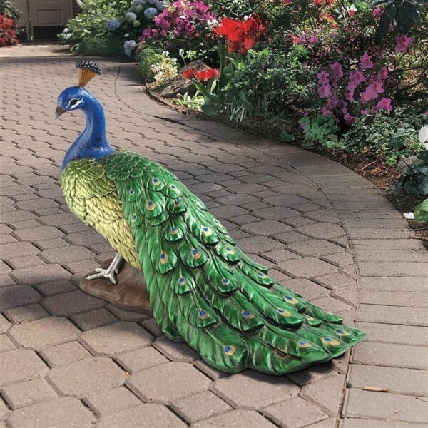 Design Toscano DB20191 12 1/2 Inch Regal Peacock Statue, Large