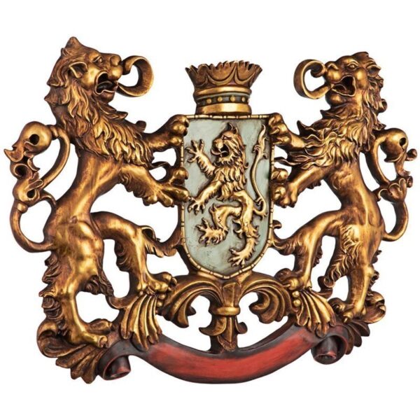 Design Toscano EU1030 30 1/2 Inch Heraldic Royal Lions Coat of Arms Plaque