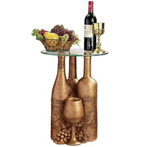 Design Toscano EU32574 16 1/2 Inch Wine and Dine Glass Topped Table