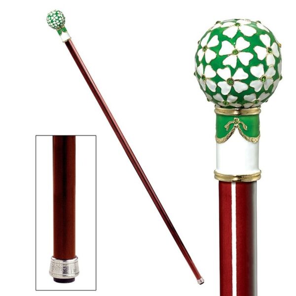 Design Toscano FH221 Imperial 2 Inch Four Leaf Clover Faberge Walking Stick