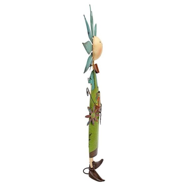 Design Toscano FU71632 17 Inch Boy Flower Child Metal Garden Statue