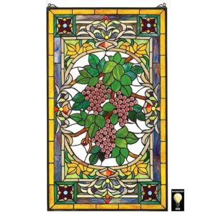 Design Toscano HD713 19 1/2 Inch Fruit of the Vine Stained Glass Window