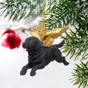 Design Toscano JH170714 3 1/2 Inch Honor The Pooch Black Lab Holiday Dog Angel Ornament