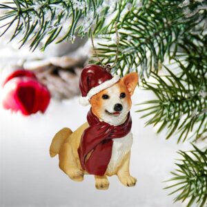 Design Toscano JH576337 2 1/2 Inch Welsh Corgi Holiday Dog Ornament Sculpture