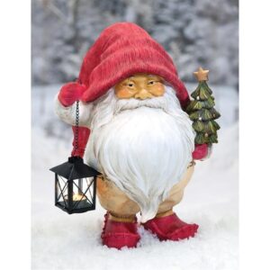 Design Toscano JQ10101 12 Inch Santa Claus with Lantern and Tree