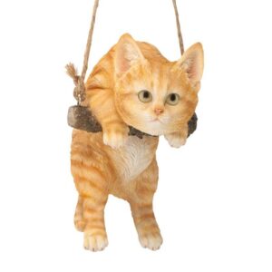 Design Toscano JQ108049 5 1/2 Inch Tabby Cat Hanging - Orange