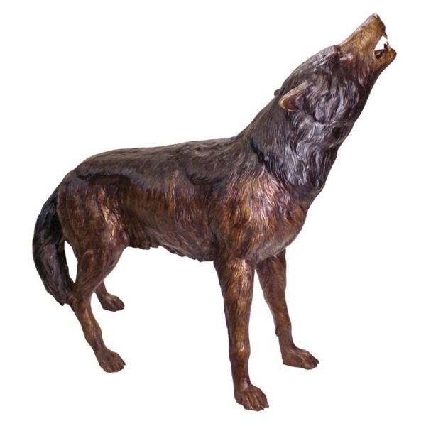 Design Toscano KW94082 44 1/2 Inch The Howl of the Wild Wolf Statue - Bronze