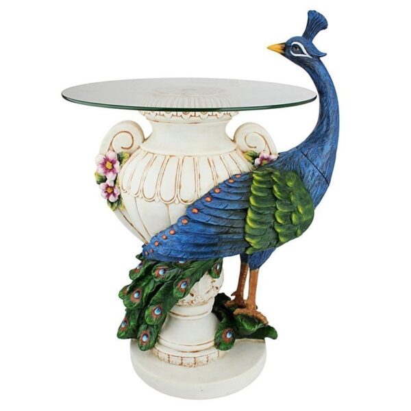 Design Toscano KY4128 17 1/2 Inch Staverden Castle Peacock Table