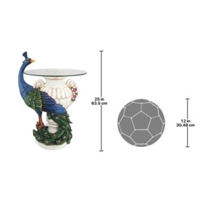 Design Toscano KY4128 17 1/2 Inch Staverden Castle Peacock Table