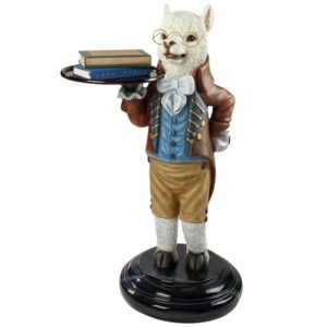 Design Toscano KY712167 20 1/2 Inch Alfred the Alpaca at Your Service Butler Table