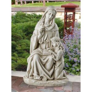 Design Toscano LY714059 12 1/2 Inch St Anne with Young Mary Mother of Jesus