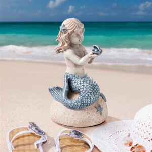 Design Toscano LY7210512 5 1/2 Inch Little Girl Mermaid Holding Shell