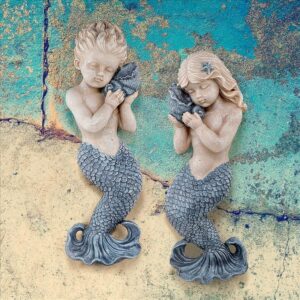 Design Toscano LY82105433 4 Inch Sounds of The Sea Mermaid Wall Sculpture Set