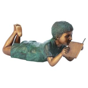 Design Toscano MP96327 6 Inch Bookworm Boy Reader Statue, Bronze