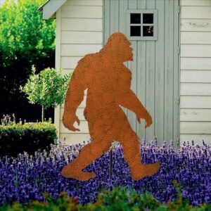 Design Toscano NA118 19 Inch Bigfoot Spotted Metal Silhouette Yeti Garden Stake