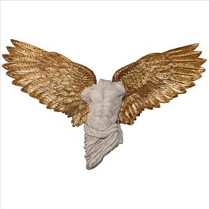 Design Toscano NE210070 82 Inch Take Flight Classical Male Torso Angel Wing Wall Sculpture