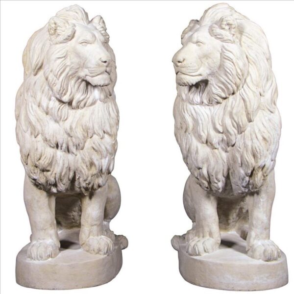 Design Toscano NE9160274 24 Inch Set of Right and Left Stately Lions